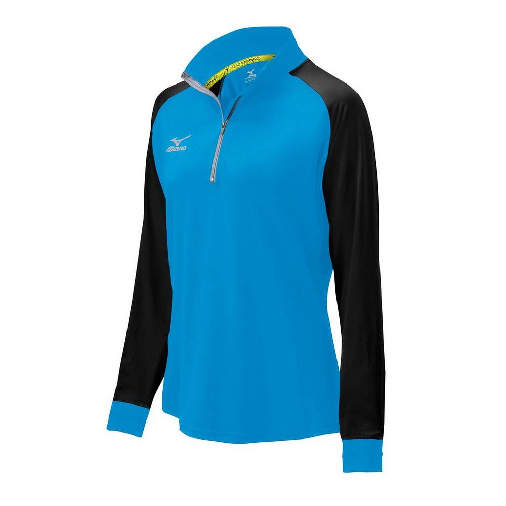 Chaqueta Mizuno Elite 9 Prime 1/2 Zip Mujer Azules/Negras Baratas AMDO-39752